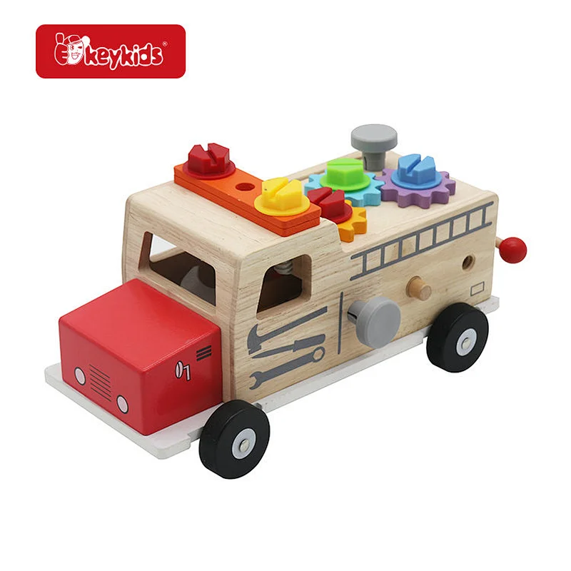 Customize Educational Stem Wood Kids Toy Tool Truck Set for Children Age 3+ W03C062