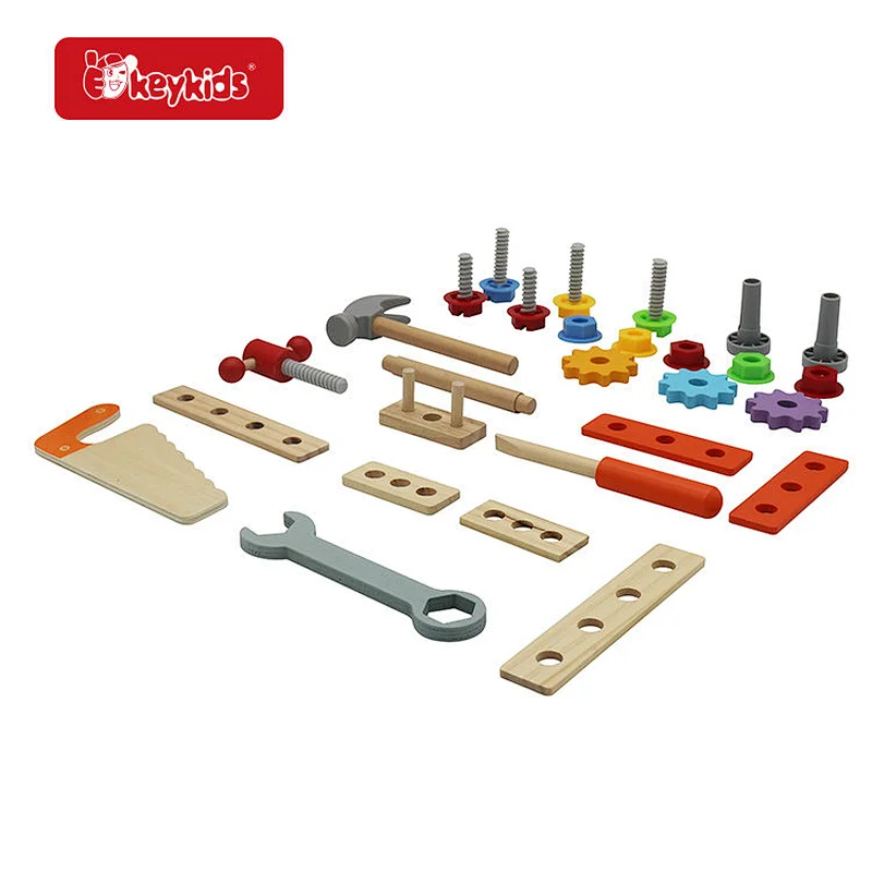Customize Educational Stem Wood Kids Toy Tool Truck Set for Children Age 3+ W03C062